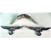 Image 2 : 2 ORIG NAZI UNIFORM METAL BREAST EAGLES W/SWASTIKAS