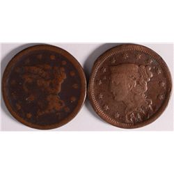 (2) LOW GRADE LARGE CENTS