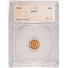 Image 1 : 1853 $1 GOLD TYPE I SEGS MS-64