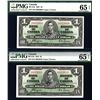 Image 3 : Bank of Canada, 1937 Uncirculated Sequential Banknote Pair