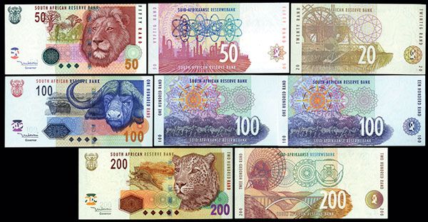 South African Reserve Bank ND (1992-2005) Banknote Assortment ...