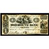 Image 1 : Monmouth Bank, 1844 Obsolete Banknote.