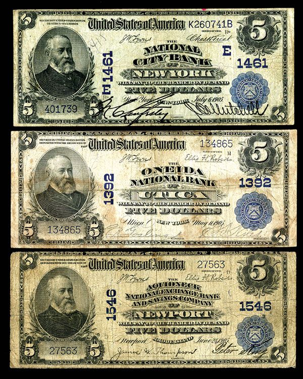 U.S. Large Size National Banknote Trio. - Archives International Auctions