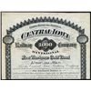 Image 1 : Central Iowa Railway Co., Divisional, 1882 Specimen 6% Gold Coupon Bond.