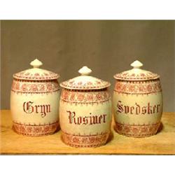 3 kitchen jars from sarrequemines Syra, France. NOK 1000-1200,-...