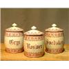 Image 1 : 3 kitchen jars from sarrequemines Syra, France. NOK 1000-1200,-...