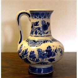 Delft vase with blue flower decor marked J Delft CW 543. h 17 cm. NOK 500,-...