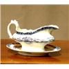 Image 1 : Sauce boat from Semi Royal Porcelain, Wedgewood England. Marked Ideal R. Bone with blue flower d...