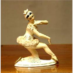 Figurine in porcelain: ballet dancer. H 16 cm. NOK 500,-...