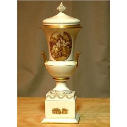 Jar with lid from Rosenthal with danish motives. Handpainted. H 45 cm. NOK 4000-6000,-...