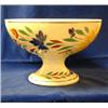 Image 1 : Pedestal bowl for serving porridge with handpainted rose pattern in red, blue, green and yellow...