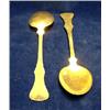 Image 1 : 2 spoons in 830S silver. Flat Rose. Length 17,2 cm. NOK 800-1000,-. Starts at 600,-...