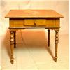 Image 1 : Table with drawer with traditional norwegian paints. 1850-1900. height 75 cm, tabletop 78x63 cm....