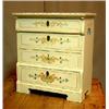 Image 1 : Little chest of drawers with 3 drawers with decorated front. Traditional norwegian rose pattern...