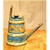 Image 1 : Blue painted beer tankard with ::::::::::. Decorated in several colours. Height 41 cm, diam 22 c...