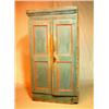 Image 1 : Cupboard for storing food, early 1900th cantury: c 1800-1820. Light blue and red colour. Height...