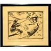 Image 1 : Odd Harrong, lapp artist from Norway, Reindeer and man, 37/50, signed Odd Harrong 40. 24 x 31 cm...