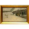 Image 1 : Fine art - oil painting - Carl Moe, copy of Thaulow: " snowstorm". Dated 1922. 36,5 x 61,5 cm. N...
