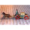 Image 1 : Horse with wagon made of tin with driver. Propably German c 1900. NOK 1000-1500,-. Starts at 700...