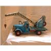 Image 1 : Car with crane. Heavy tin. Propably russian ca 1950. Mecanically good condition. Length 40 cm. N...