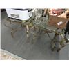 Image 2 : Rustic Metal Glasstop Table Set
