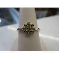 Ladies cocktail ring set with 12 yellow Diamonds
