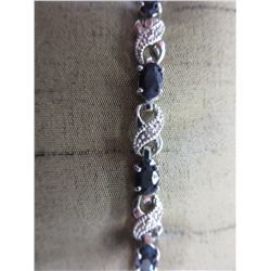 6.00 Carat Diamond & Sapphire tennis bracelet