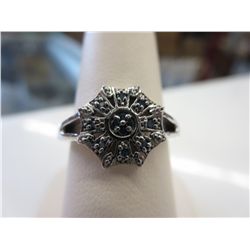 Blue Diamond cluster Ring set with 12 Diamonds