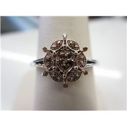 Ladies Rare red Diamond cluster ring