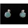 Image 1 : New sterling silver Diamond & Emerald earrings