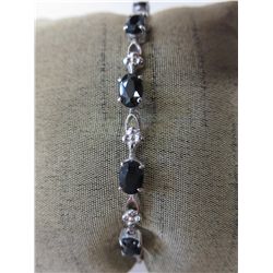 Ladies Sterling Silver Sapphire Tennis Bracelet.