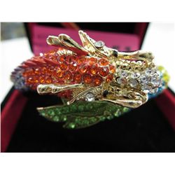 Ladies hand set crystal dragon bracelet