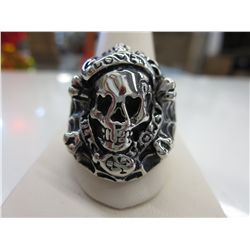 Man's stainless steel biker ring