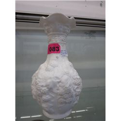 1920's White satin glass vase