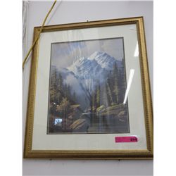 Print of a mountain scene