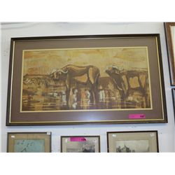 Framed batik of Water Buffalo 1978