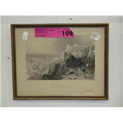 Engraved print of Quebec in 1850's