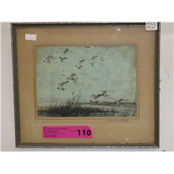 Vintage print "Evening Flight"
