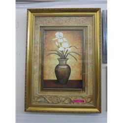 Framed still life of flowers print