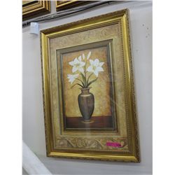 Framed still life of flowers print