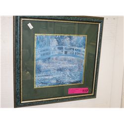 Framed Monét print  - "Water Lilies Bridge"