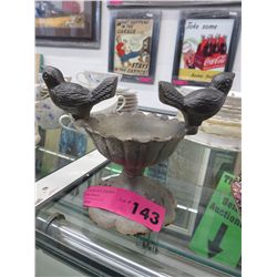 Vintage cast iron bird dish