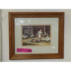 Framed farmyard geese print