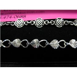 Estate lot of 2 sterling silver bracelets