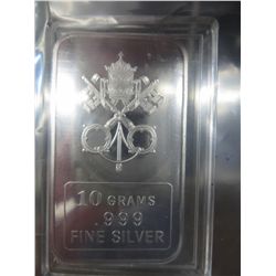 Silver Bar, Emblem of the Papacy design