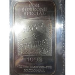 Silver Bar, 1993 Happy Birthday design