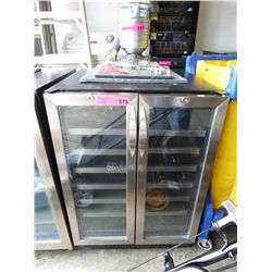 Glass front French door bar fridge.