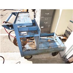 Rolling wood & metal work cart