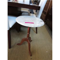 Marble top accent table 23" t x 15" dia.