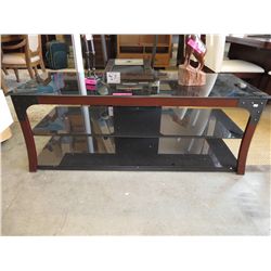 TV stand with black tempered glass